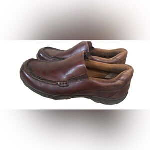 Born Brown Leather Slip On Casual Flat Loafer Shoes Size 11